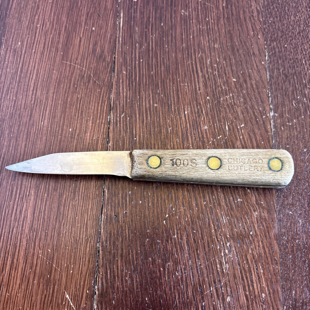 Vintage 100S Chicago Cutlery paring parer knife wood handle classic